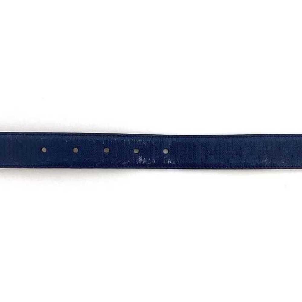 Gucci Belt Navy Interlocking Diamante 525040 30mm Waist Leather GUCCI GG Squa... - Picture 5 of 10